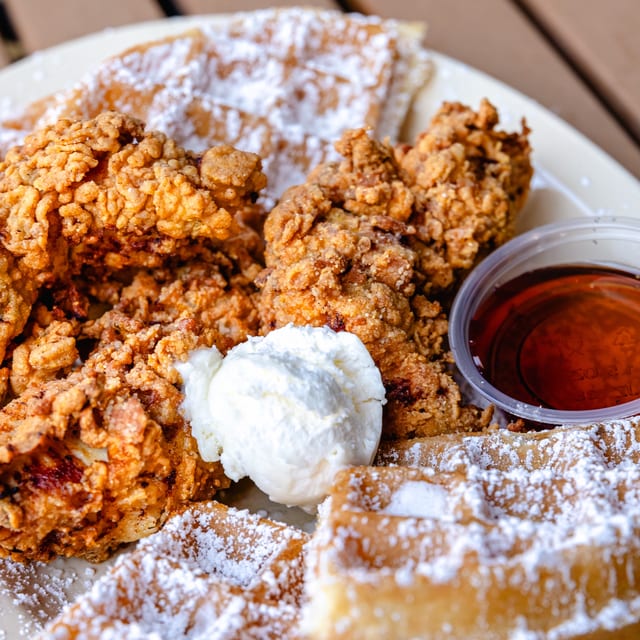 Chicken And Waffle Plate.