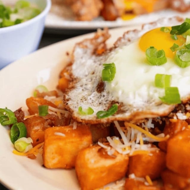 Waffle breakfast.